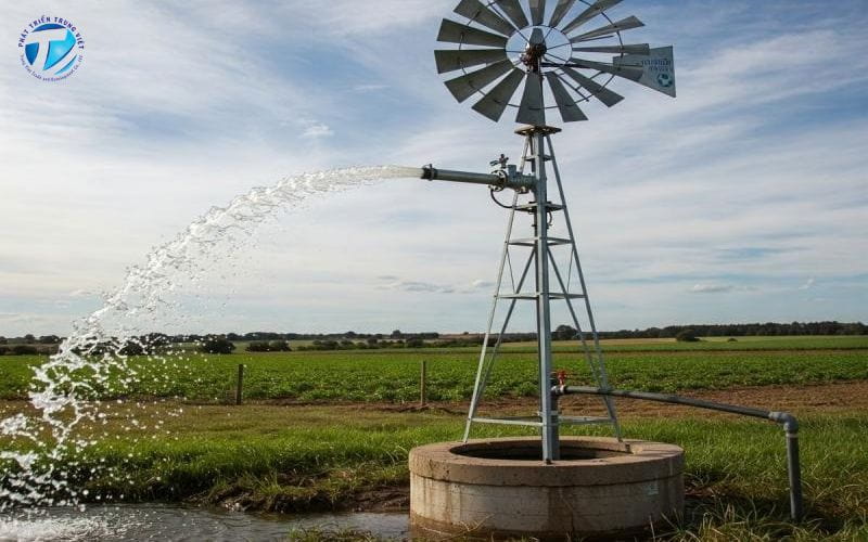 Tuabin gió quy mô nhỏ hỗ trợ cung cấp điện cho hoạt động nông nghiệp.